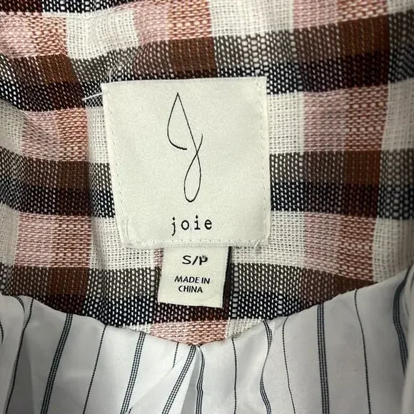 Joie Empire Plaid Double Breasted Blazer.